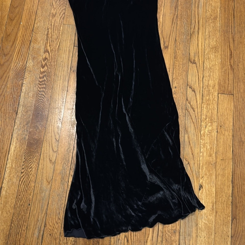 Aritzia Wilfred Velvet Michelet Slip Dress midi black with silk size S - Picture 2 of 6